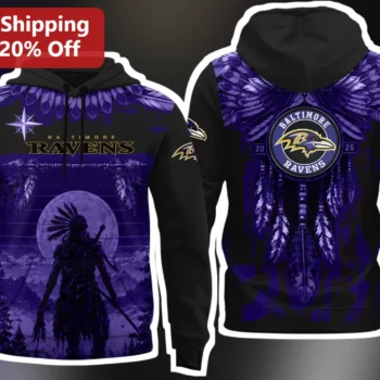 Baltimore Ravens Hoodie NFL Fan Warrior Graphic Pullover Sweatshirt for Men Women Game Day Apparel available at our Miami, Florida warehouse