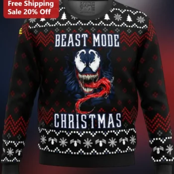 Beast Mode Christmas Venom Sweatshirt Marvel Holiday Crewneck available at our Miami, Florida warehouse