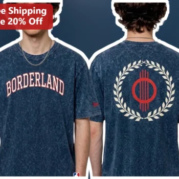 Borderland Tee Vintage Collegiate Acid Wash Baseball Graphic T-Shirt for Men available at our Miami, Florida warehouse