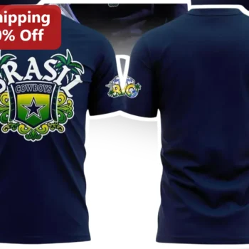 Brasil Cowboys Tee NFL Rio Game Brazil 2026 Fan Apparel Tropical Rodeo Graphic T-Shirt available at our Miami, Florida warehouse