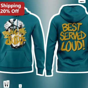 Bring The Juice Best Served Loud Tiger Graphic Hoodie Sports Podcast Merch available at our Miami, Florida warehouse