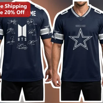 BTS Cowboys Jersey Dallas Star Logo Football Shirt K-Pop Army Fan Gift available at our Miami, Florida warehouse