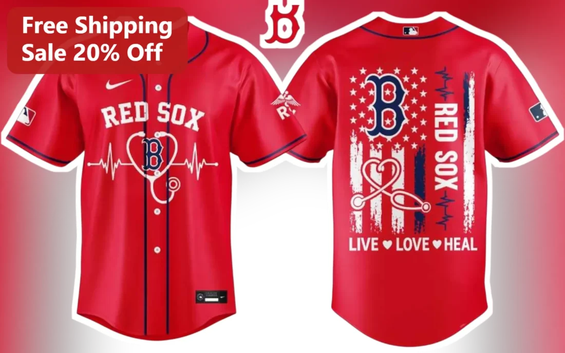 Red Sox Live Love Heal Tee Boston Baseball Fan Apparel Gift available at our Miami, Florida warehouse