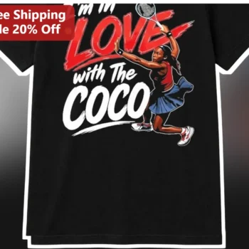 Coco Gauff Tennis Player Graphic Tee I'm In Love With The COCO Shirt available at our Miami, Florida warehouse