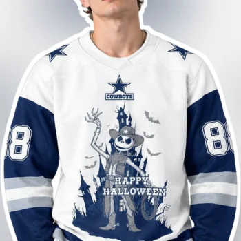 Cowboys Happy Halloween Jack Skellington Dallas Cowboys Jersey available at our Miami, Florida warehouse