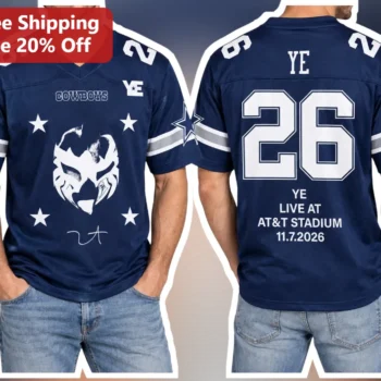 Cowboys Jersey Ye Kanye West Lion Head Signature Football Shirt available at our Miami, Florida warehouse