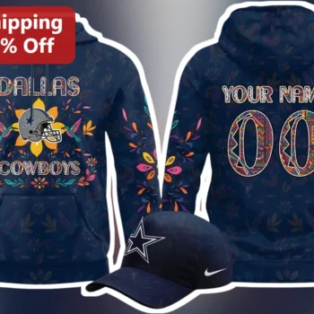 Dallas Cowboys Paisley Floral Hoodie Women's Personalized Custom Name Number NFL Fan Gift available at our Miami, Florida warehouse