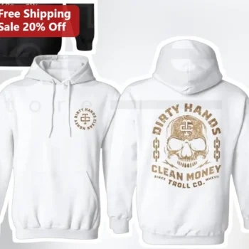 Dirty Hands Clean Money Troll Co Skull Hoodie available at our Miami, Florida warehouse
