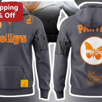 Dolly Parton Hoodie Dollys PARTON Collegiate Style Pullover with Butterfly Signature for Country Mus available at our Miami, Florida warehouse