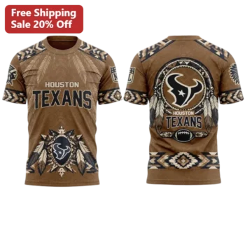 Houston Texans Tribal Geometric All-Over Print Tee NFL Football Fan Apparel available at our Miami, Florida warehouse