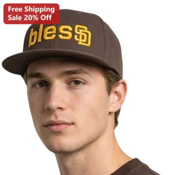 Bless SD Cap San Diego Padres Fan Baseball Hat Brown Embroidered Snapback available at our Miami, Florida warehouse