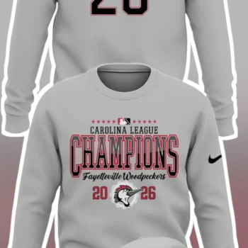 Fayetteville Woodpeckers Carolina League Champions Sweatshirt available at our Miami, Florida warehouse