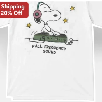 Full Frequency Sound Snoopy DJ Tee Music Lover Gift available at our Miami, Florida warehouse