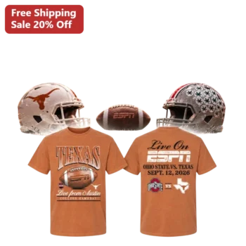Ohio State Vs Texas Live From Austin College Gameday Tee available at our Miami, Florida warehouse