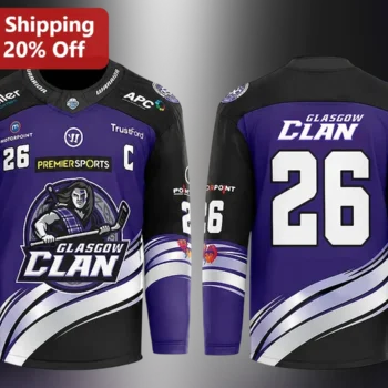 Glasgow Clan Premier Sports Ice Hockey Jersey Fan Gift available at our Miami, Florida warehouse