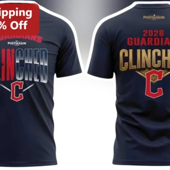 Guardians Clinched Tee Cleveland Guardians 2026 Playoff Berth Baseball Fan Gift available at our Miami, Florida warehouse