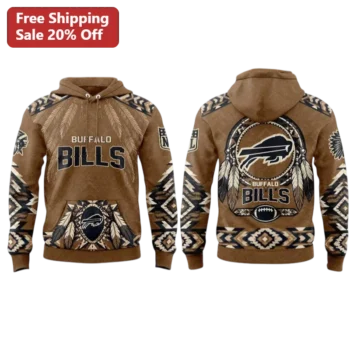 Buffalo Bills Tribal Dreamcatcher Pullover Hoodie NFL Fan Gear available at our Miami, Florida warehouse