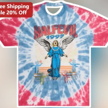 HALFEVIL 1997 Angel Graphic Tee Retro Tie Dye Streetwear Shirt available at our Miami, Florida warehouse
