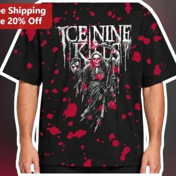 Ice Nine Kills Grim Reaper Horror Metalcore Graphic Tee available at our Miami, Florida warehouse
