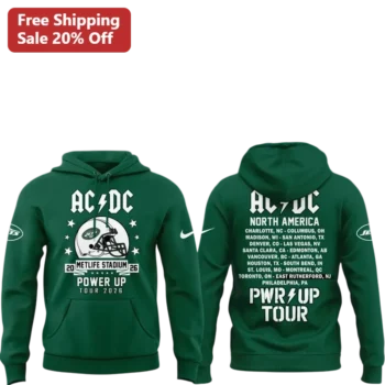 AC/DC Power Up Tour North America Hoodie Rock Band Concert Merch available at our Miami, Florida warehouse