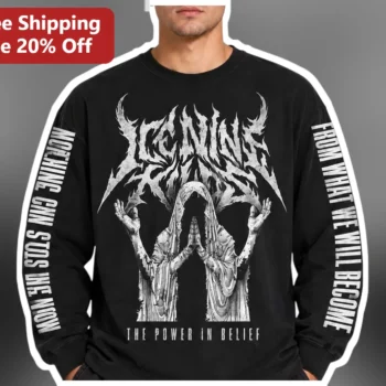 Ignite The Power In Belief Nothing Can Stop Us Now Christian Worship Long Sleeve Tee available at our Miami, Florida warehouse