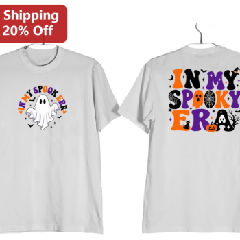 In My Spooky Era Tee Cute Ghost Halloween Shirt Women Men Trendy Graphic T-Shirt available at our Miami, Florida warehouse