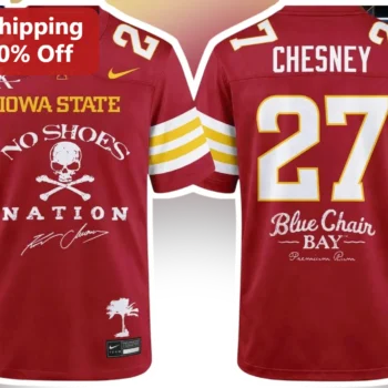 Iowa State No Shoes Nation Blue Chair Bay Rum Jersey available at our Miami, Florida warehouse