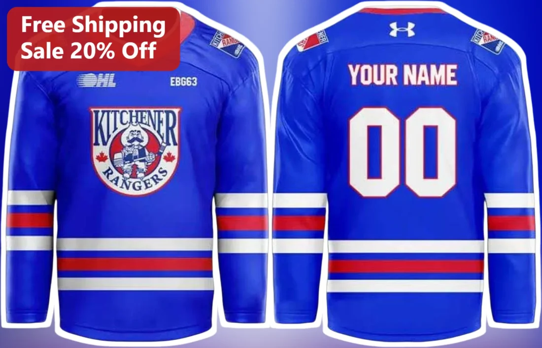 Kitchener Rangers Hockey Jersey Custom Name Number OHL Fan Gear available at our Miami, Florida warehouse