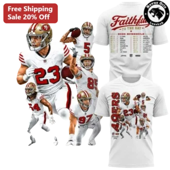 Faithful to the Bay San Francisco 49ers 2026 Schedule Graphic Tee available at our Miami, Florida warehouse