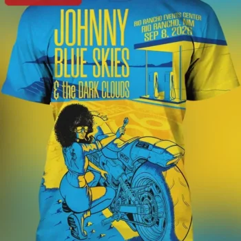 Johnny Blue Skies the Dark Clouds Tee Sturgill Simpson Country Rock Graphic Shirt available at our Miami, Florida warehouse