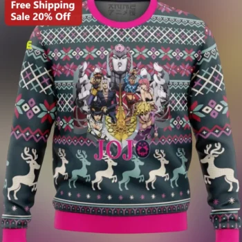 JoJo's Bizarre Adventure Golden Wind Ugly Christmas Sweatshirt available at our Miami, Florida warehouse