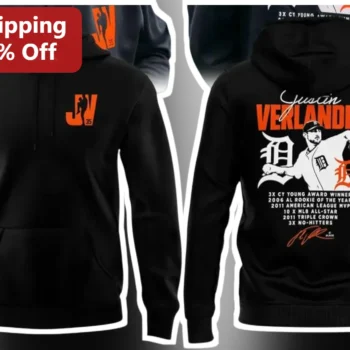 Justin Verlander 3X Cy Young Winner MVP All-Star Detroit Tigers Baseball Fan Hoodie available at our Miami, Florida warehouse