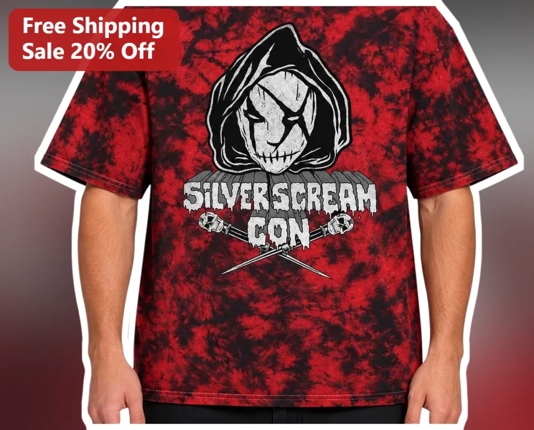 Silver Scream Con Tee Ice Nine Kills Horror Slasher Graphic T-Shirt available at our Miami, Florida warehouse
