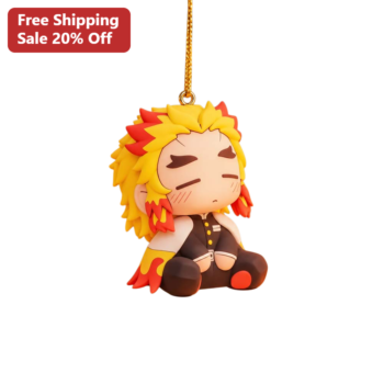 Kyojuro Rengoku Keychain Demon Slayer Chibi Rubber Strap Bag Charm Anime Gift available at our Miami, Florida warehouse