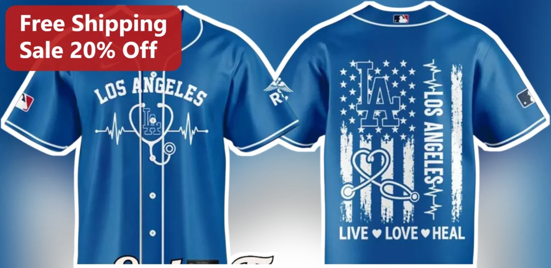Los Angeles Live Love Heal Jersey Baseball Nurse Medical Gift available at our Miami, Florida warehouse