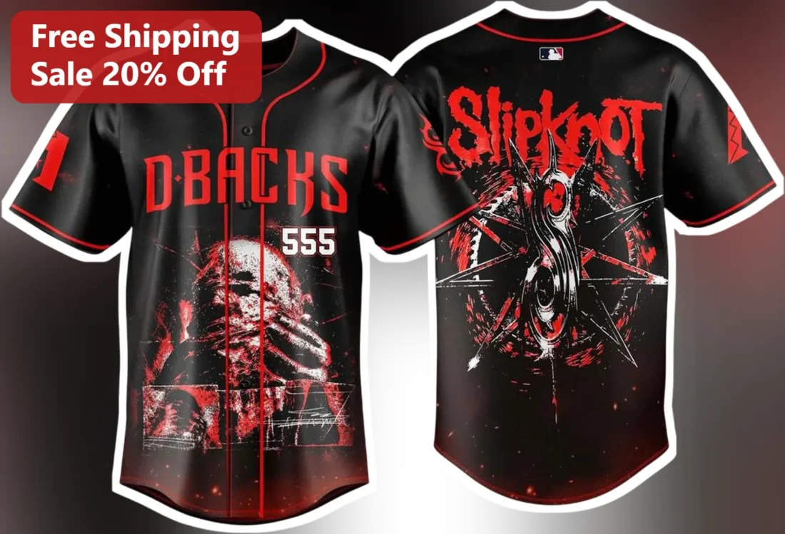 D-Backs Slipknot Jersey Arizona Diamondbacks Black Baseball Shirt Rock Metal Band Fan Gift available at our Miami, Florida warehouse