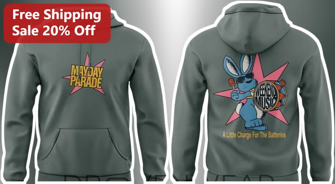 Mayday Parade A Little Charge For The Batteries Weekend Music Hoodie available at our Miami, Florida warehouse