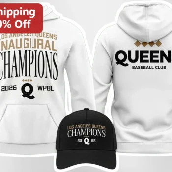 Los Angeles Queens Inaugural Champions 2026 WPBL Baseball Hoodie available at our Miami, Florida warehouse