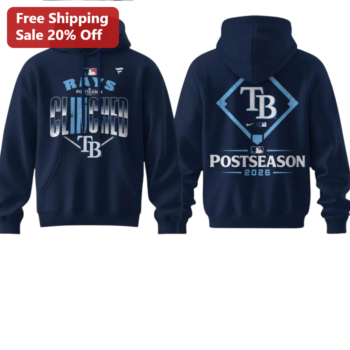 Rays Clinched Postseason 2026 Hoodie Tampa Bay Baseball Fan Apparel available at our Miami, Florida warehouse