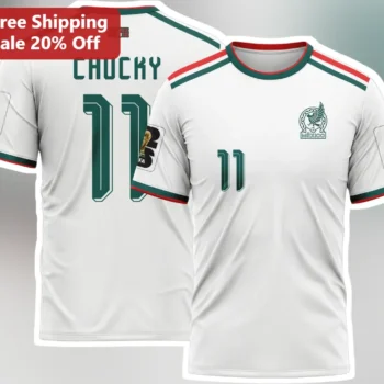 Mexico Soccer Fan Tee World Cup 2026 El Tri Jersey Style Graphic T-Shirt for Men Women available at our Miami, Florida warehouse