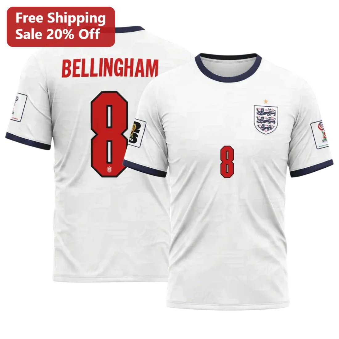 Jude Bellingham Soccer Tee England National Team Jersey Style Fan Gift available at our Miami, Florida warehouse