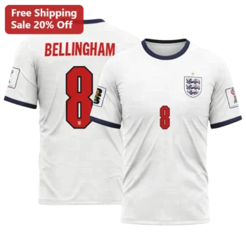Jude Bellingham Soccer Tee England National Team Jersey Style Fan Gift available at our Miami, Florida warehouse