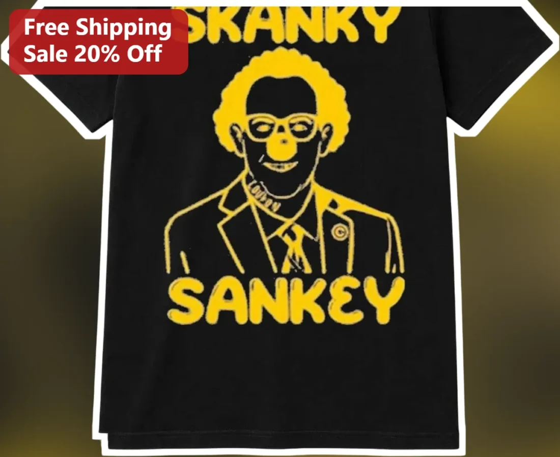 Skanky Sankey LSU Tigers Football History Clown Caricature Tee available at our Miami, Florida warehouse