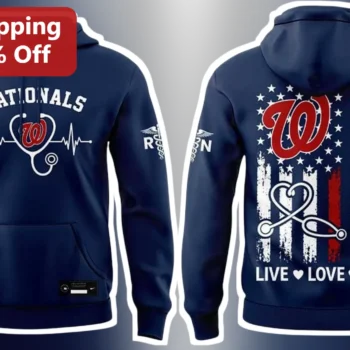 Nationals Live Love Heal Hoodie Washington Baseball Nurse Doctor Medical Heartbeat Pullover Gift available at our Miami, Florida warehouse