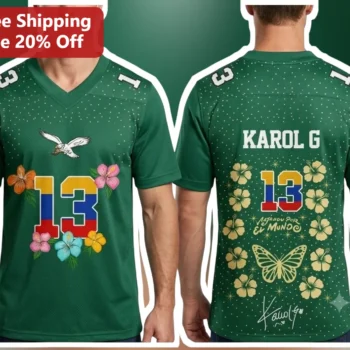 Navegando Por El Mundo Jersey Karol G Reggaeton Colombia Fan Gift available at our Miami, Florida warehouse