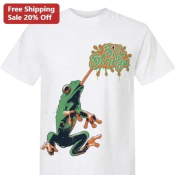 Billy Strings Tee Frog Catching Fly Graphic T-Shirt Country Jam Band Merch Gift available at our Miami, Florida warehouse