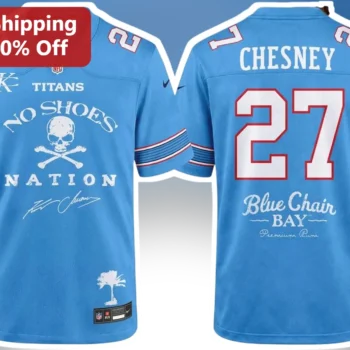 No Shoes Nation Blue Chair Bay Premium Rum Jersey Kenny Chesney Country Music Fan Merch available at our Miami, Florida warehouse