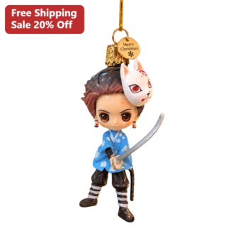 Merry Christmas Ornament Tanjiro Kamado Demon Slayer Chibi Anime Figure Holiday Tree Decor Gift available at our Miami, Florida warehouse