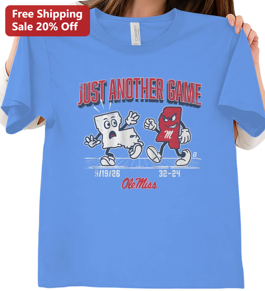 Ole Miss Rebels Just Another Game Vintage Mascot Fight Tee College Football Fan Gift available at our Miami, Florida warehouse