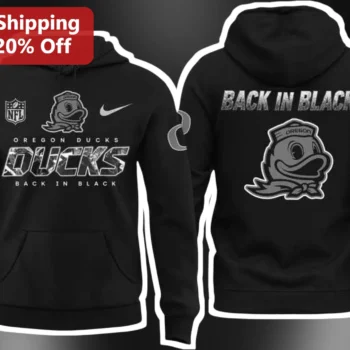Oregon Ducks Back In Black Hoodie University Of Oregon Football Fan Apparel available at our Miami, Florida warehouse